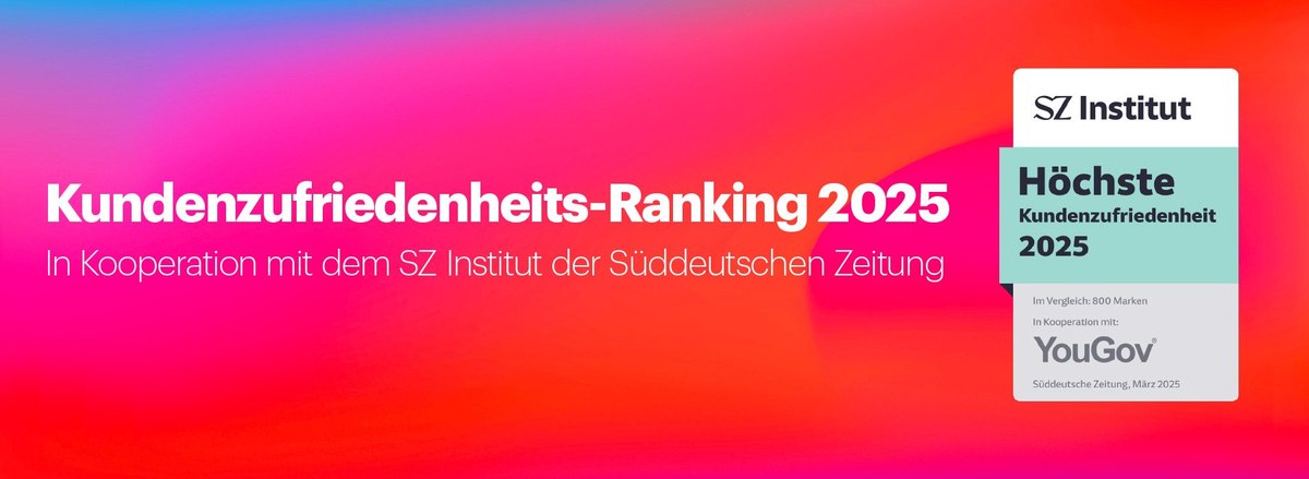 Kundenzufriedenheits-Ranking 2025 In Kooperation mit dem SZ Institut der Süddeutschen Zeitung